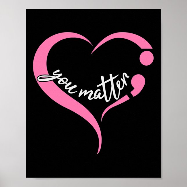 Ungdomsproblem Semikolon Psykisk hälsa och självmo Poster (Framsidan)