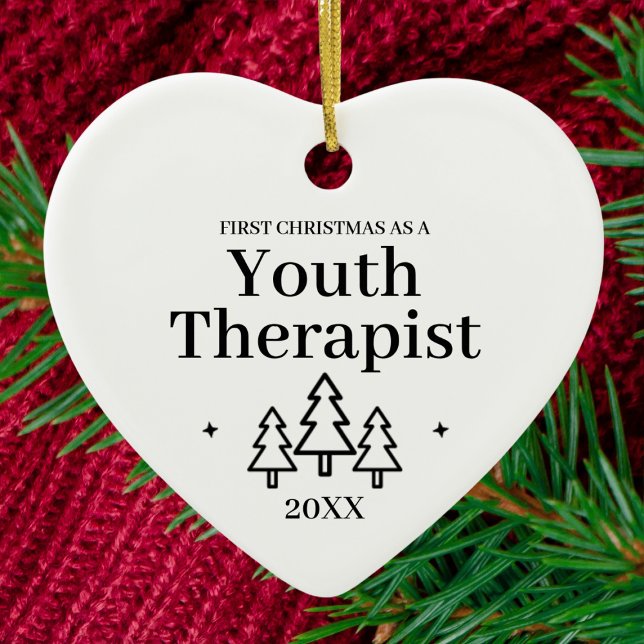 Ungdomsterapi Ny jul Julgransprydnad Keramik (Youth Therapist New Job Christmas Ceramic Ornament
)
