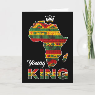Unge afrikansk kung karta Kente konst män pojke sv Kort
