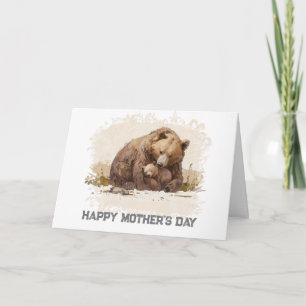 *~* Unge AP72 Photo MAMMA BEAR Mors dag Card Tack Kort