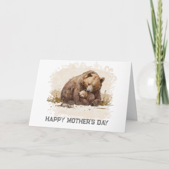 *~* Unge AP72 Photo MAMMA BEAR Mors dag Card Tack Kort (Framsida)