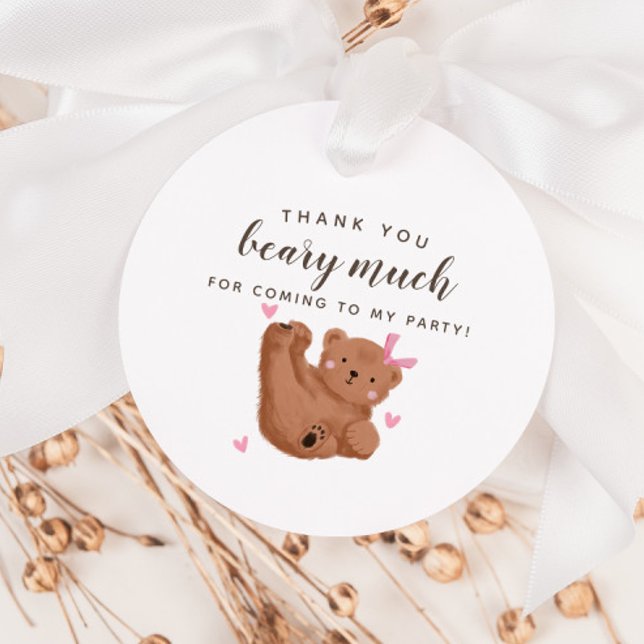 Unge Bear Tack Beary Mch Girl Birthday Gåvor Etiketter (Skapare uppladdad)