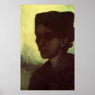 Unge bondkvinnas huvud av Vincent van Gogh Poster