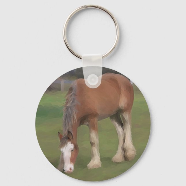 unge Clydesdale Nyckelring (Framsida)