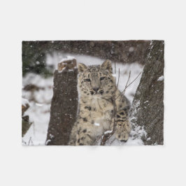 Unge för snöLeopard Fleecefilt