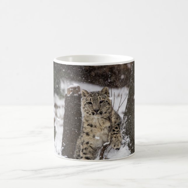 Unge för snöLeopard Kaffemugg (Center)