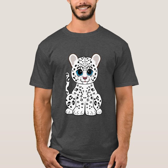 Unge för snöLeopard Tee Shirt (Framsida)