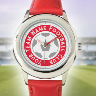 Unge fotbollsentusiast eller fotbollsupportrar armbandsur