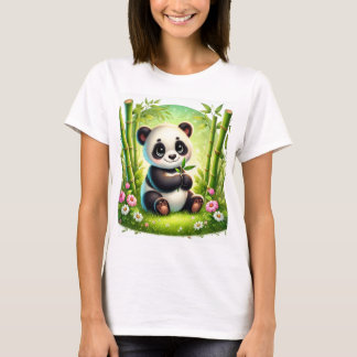 Unge i Bamboo Forest - Whimsical Art T Shirt