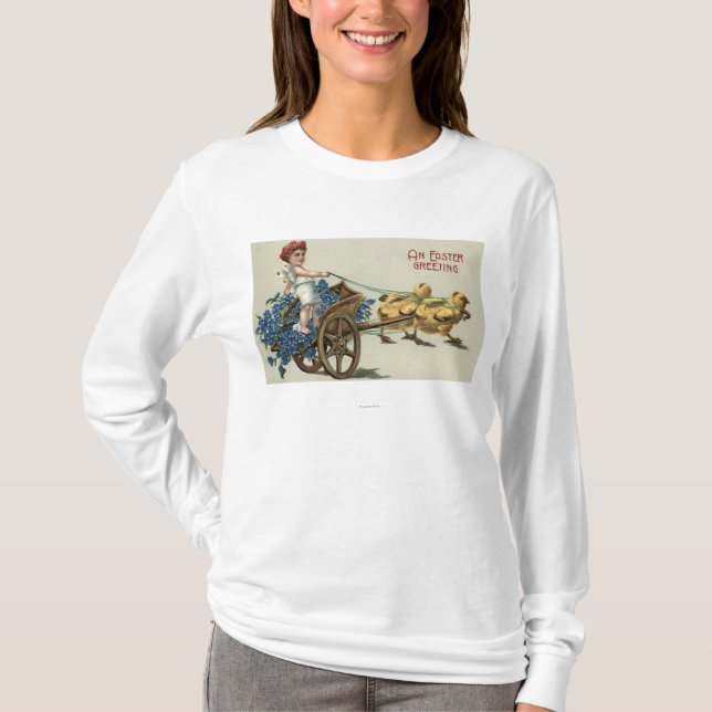 Unge i Toga på triumfvagnen som dras av chickar T-shirt (Framsida)