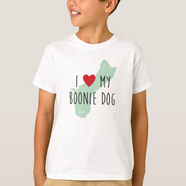 Unge jag älskar min Boonie hund tröja (grönt) (Framsida)