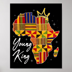 Unge kung Art afrikanskt tryck Kente tyg herrar po
