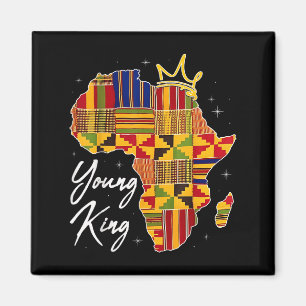 Unge kung Art afrikanskt tryck Kente tyg Mäns pojk Magnet