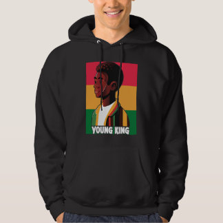Unge kung Svart ungdom Svart excellens Svart stol Hoodie