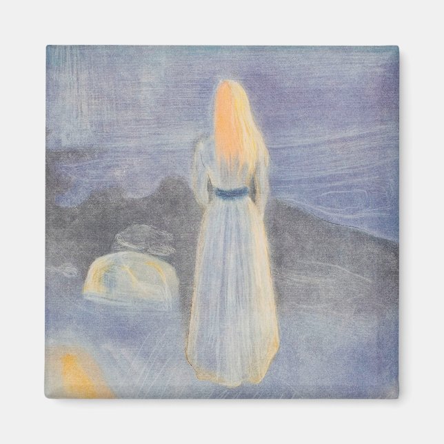 Unge kvinna i stranden (1896) av Edvard Munch Magnet (Framsidan)