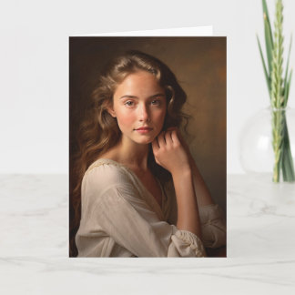 Unge kvinnan porträtt. kort