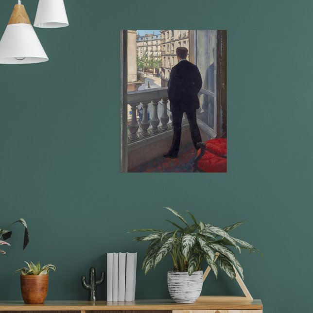 Unge man vid fönstret av Gustave Caillebotte Poster (Vardagsrum 1)