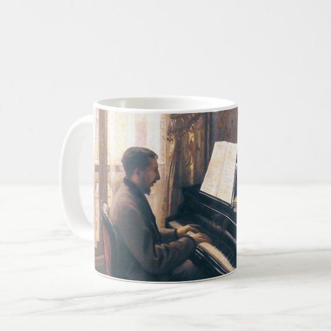 Unge man vid pianot Caillebotte Kaffemugg (Framsida vänster)