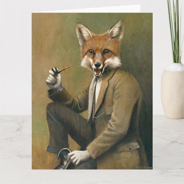 Unge Mr Fox i Kostym Large Hälsning Card Kort (Framsida)