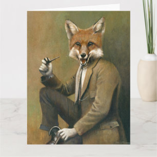 Unge Mr Fox i Kostym Large Hälsning Card Kort