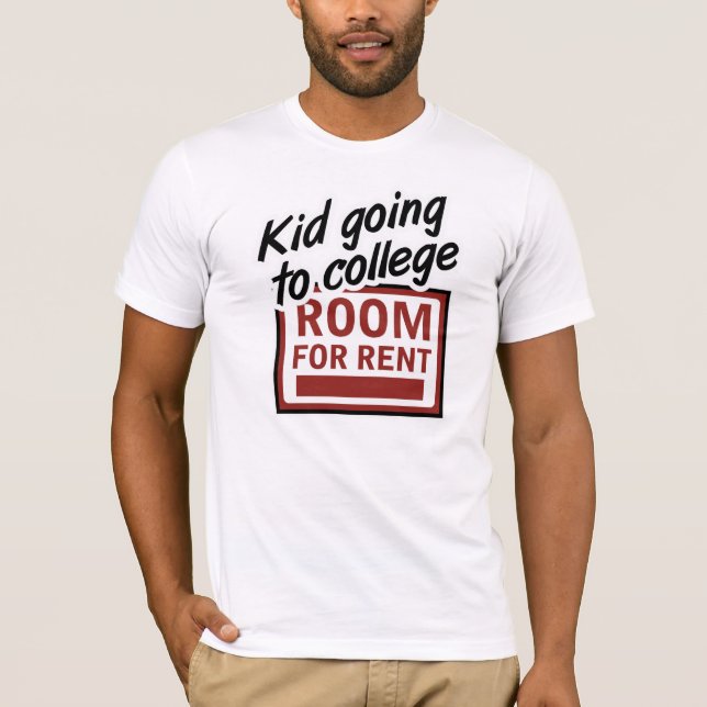 Unge som går till högskolarum för hyra t-shirt (Framsida)