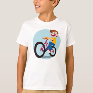 Unge som rider en cykelT-tröja Tee Shirt