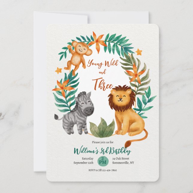 Unge vilda och tre inbjudningar (Framsida)