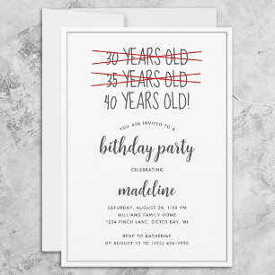 Ungefär 40 år gammal Födelsedagsfest Inbjudningar