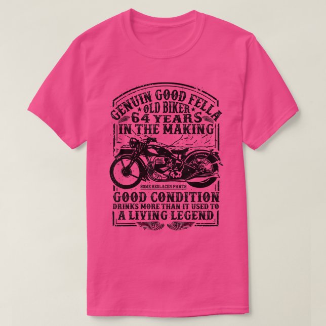 Ungefär 64 år gammal Biker Retro Stil Classic Moto T Shirt (Design framsida)