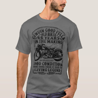 Ungefär 66 år gammal Biker Retro Stil Classic Moto T Shirt