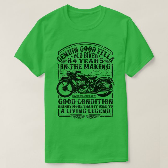Ungefär 84 år gammal Biker Retro Stil Classic Moto T Shirt (Design framsida)