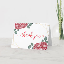 Ungefär babystövel i Modern Elegant Ro Blommigt Tack Kort