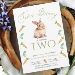 Ungefär Bunny 2:a födelsedagen Carrot Gräns-Anpass Inbjudningar