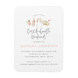 Ungefär rosa champagne chic bachelorette Trä a Magnet
