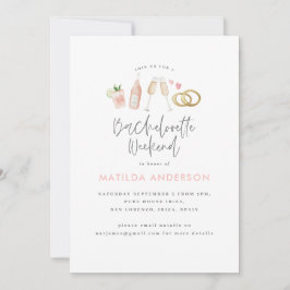 Ungefär rosa champagne chic bachelorette Trä a Meddelande