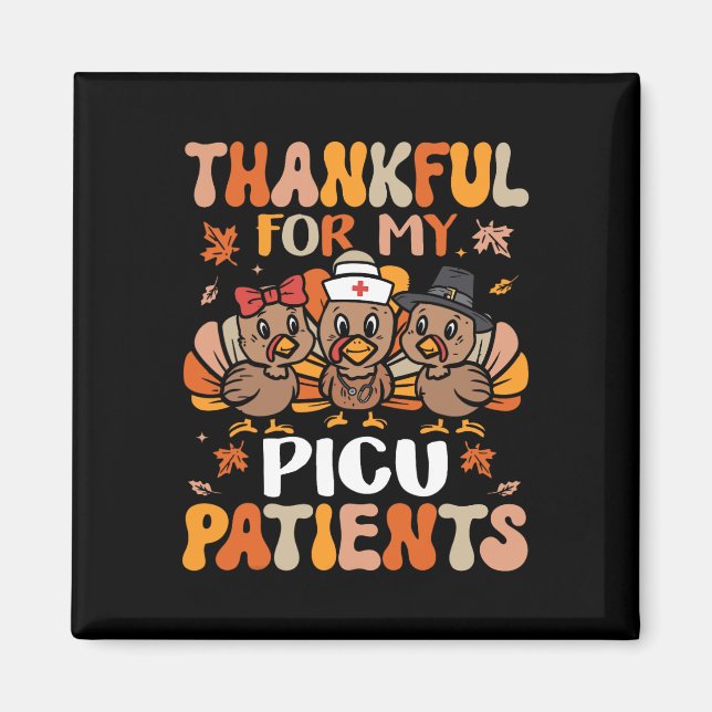 Ungefärlig Picu Nurse Thanksgiving Turkiet Pediatr Magnet (Framsidan)