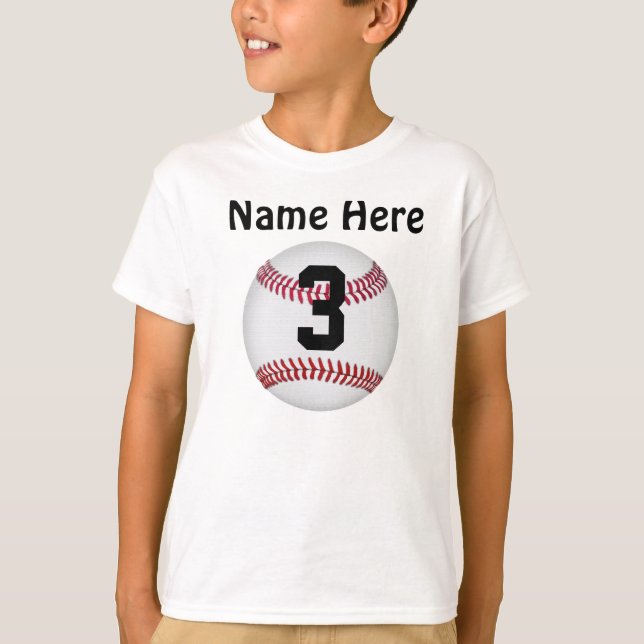 Ungepersonligbaseball Jersey, NAMN och NUMRERAR T-shirt (Framsida)