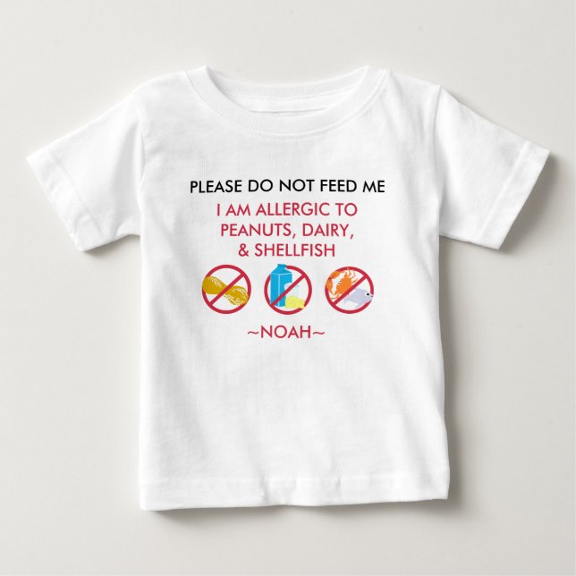 Ungepersonligjordnöt, ägg & skaldjurallergi t shirt (Framsida)
