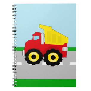 Ungepojkekonstruktion Dumptruck Anteckningsbok Med Spiral