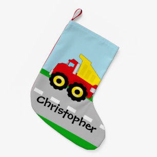 Ungepojkekonstruktion Dumptruck Liten Julstrumpa