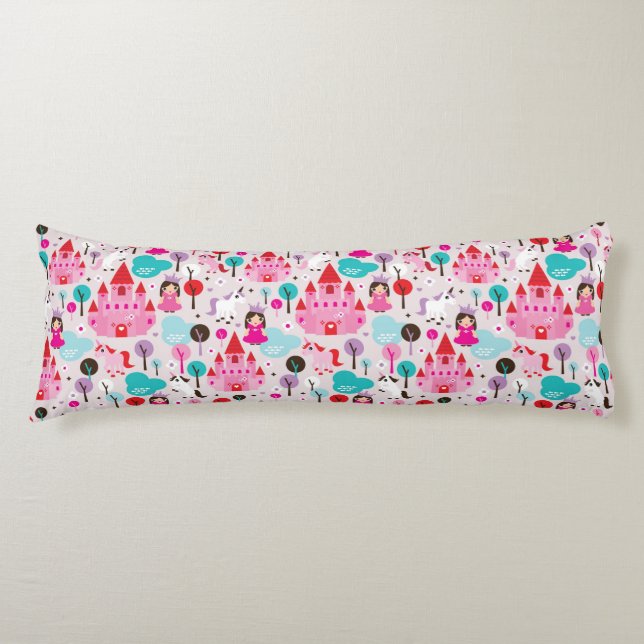 ungeprincessslott och unicorn kroppskudde (Framsidan)