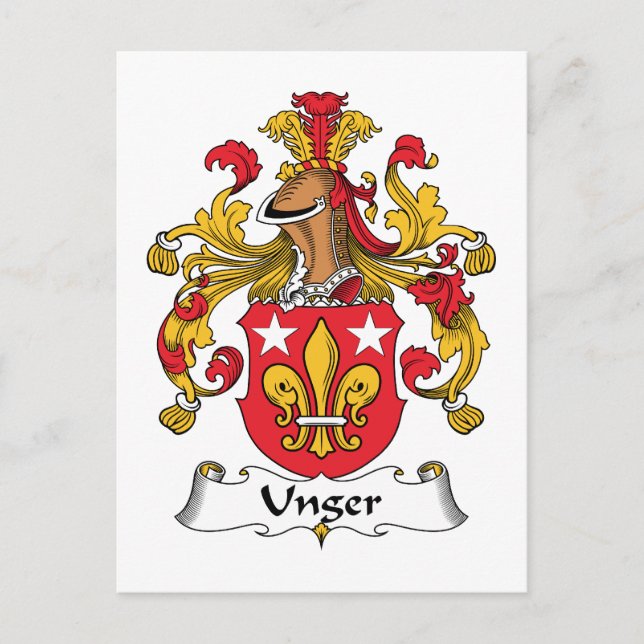Unger Family Crest Vykort (Framsida)