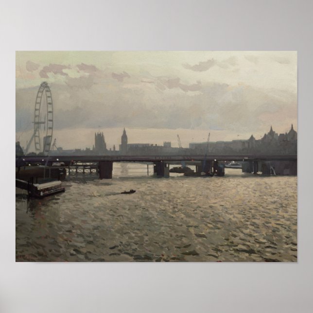 Ungerford Bridge från Waterloo Bridge Poster (Framsidan)