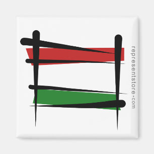 Ungern borstar flagga magnet