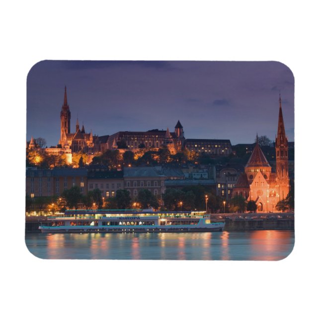 UNGERN, Budapest: Castle Backe, Calvinist Church Magnet (Horisontell)