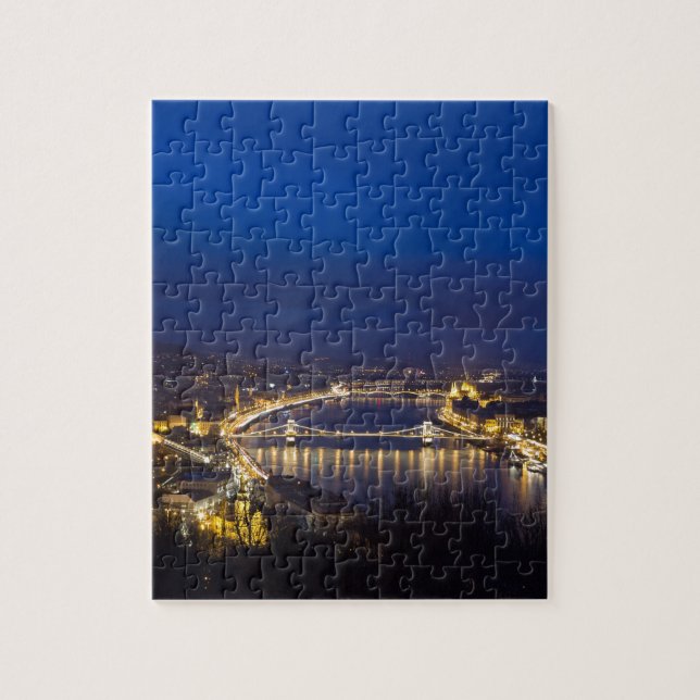 Ungern Budapest natt panorama Pussel (Vertikal)