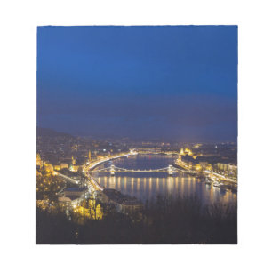 Ungern Budapest på nattpanorama Anteckningsblock