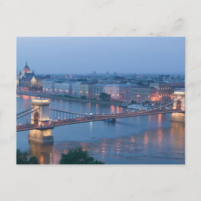 UNGERN, Budapest: Szechenyi (Kedja) Bron, 3 Vykort (Framsida)