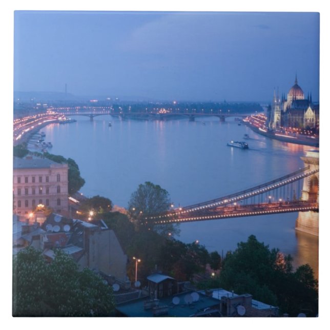 UNGERN, Budapest: Szechenyi (Kedje) Bron, 2 Kakelplatta (Framsidan)