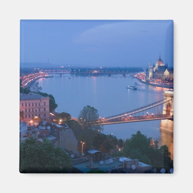 UNGERN, Budapest: Szechenyi (Kedje) Bron, 2 Magnet (Framsidan)